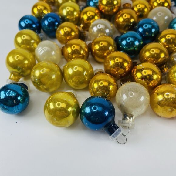 110 Vintage Mercury Glass Feather Tree Mini Christmas Ornament Balls  1/2"-7/8" - Picture 4 of 12